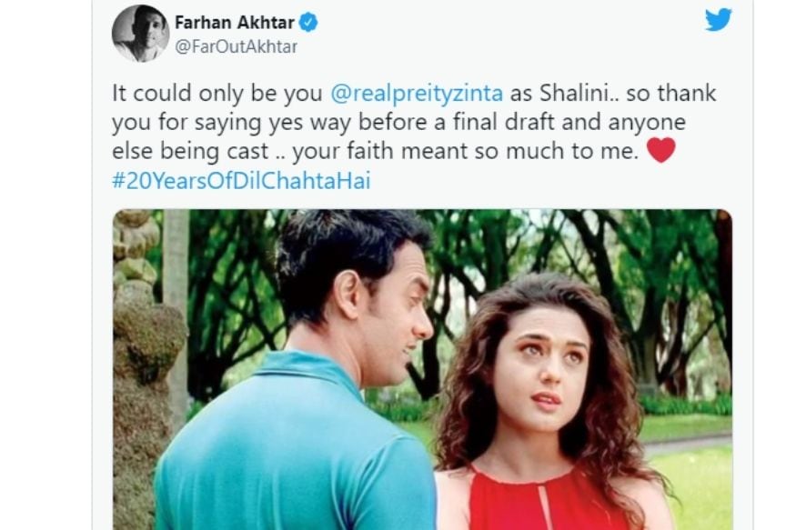 Farhan Akhtar, Aamir Khan, Saif Ali Khan, Akshaye Khanna, Dil Chahta Hai, Dimple Kapadia, Farhan Akhtar tweet, 20 years of Dil Chahta Hai