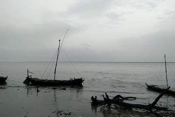 बिहार के बगहा में डूबी यात्रियों से भरी नाव (घटनास्थल की तस्वीर)