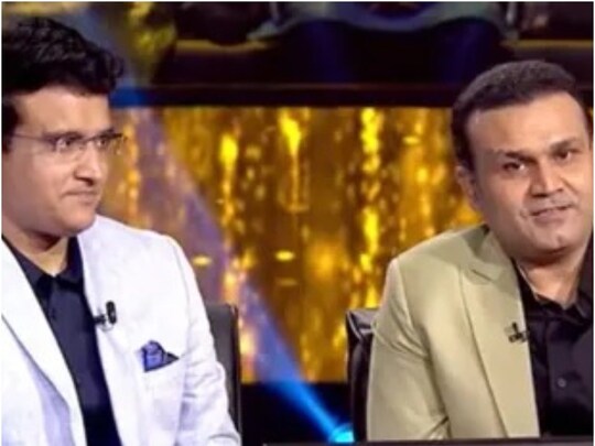 KBC 13 में मेहमान बनकर वीरेंद्र सहवाग और सौरव गांगुली आए (Sonyliv/Instagram)
