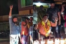 MP: बीजेपी नेता राजेन्द्र साध तलवार से खिला रहे केक, पास में हो रही ताबड़तोड़ फायरिंग, देखें वीडियो