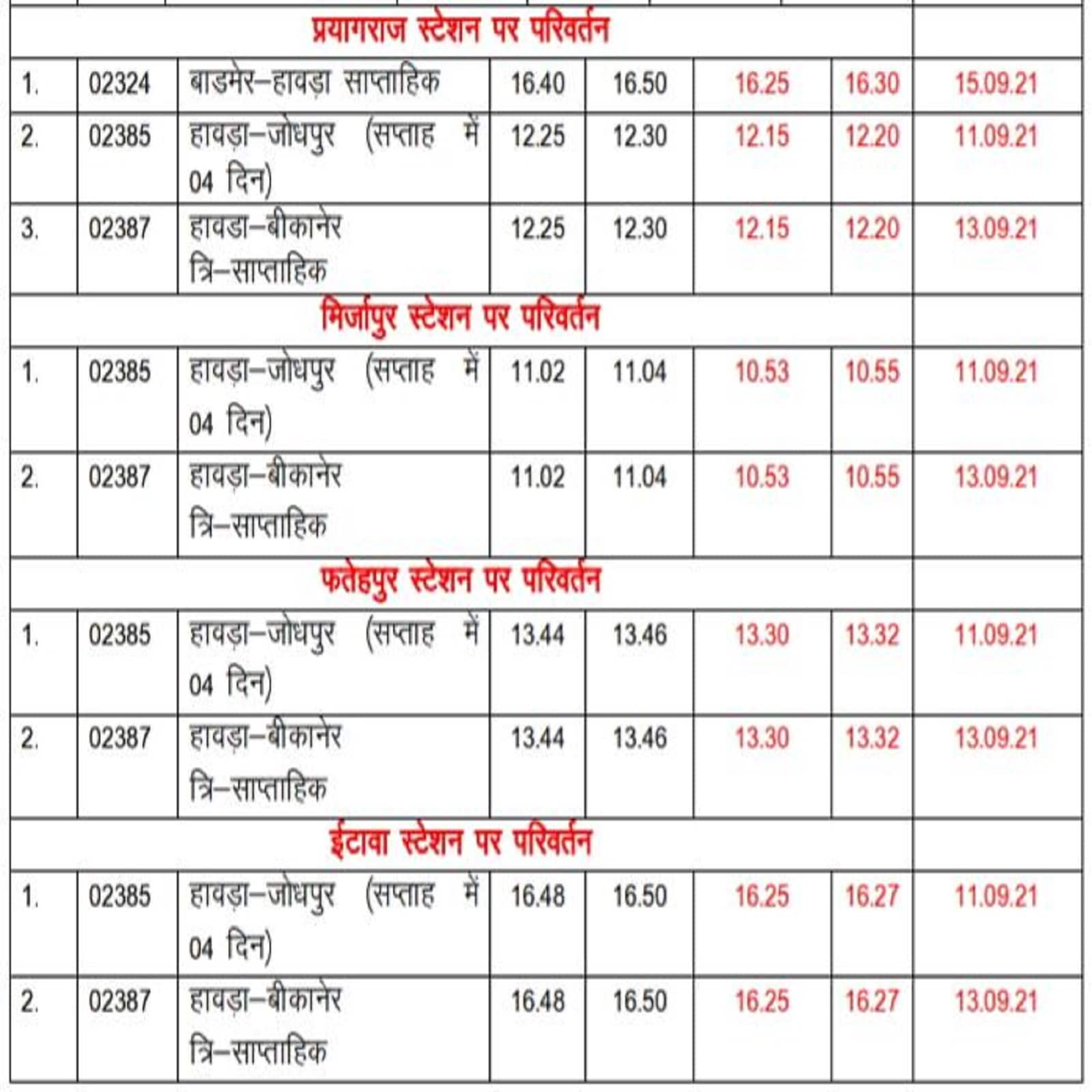 Indian Railways: रेल यात्री ध्यान दें! 10 सितंबर से इन 25 ट्रेनों का ...