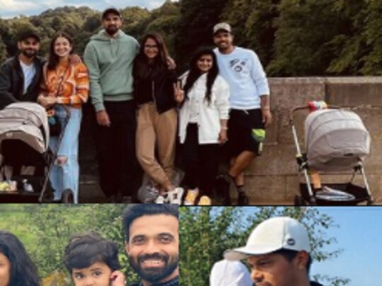 इंग्‍लैंड में परिवार के साथ भारतीय क्रिकेटर्स (pc:anushka sharma/Umesh Yaadav/ajinkya rahane instagram)