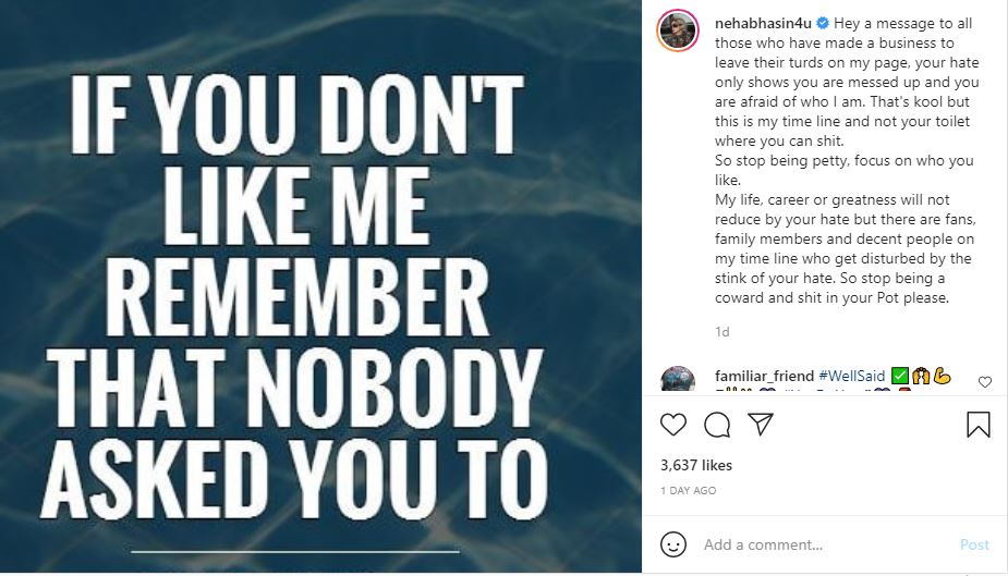 Neha Bhasin, Neha Bhasin trolls