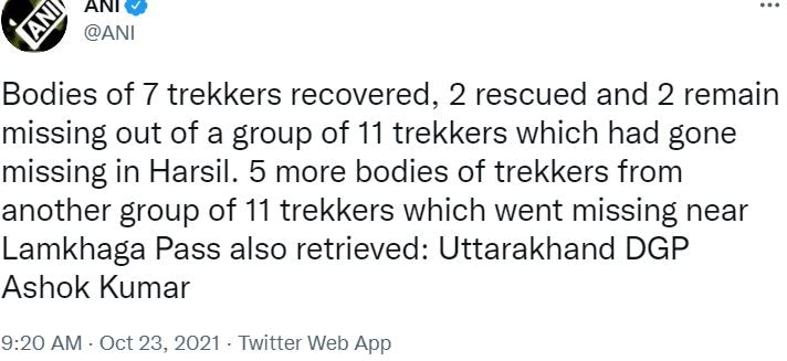 Uttarakhand news, Uttarakhand news today, trekkers death, trekkers update, missing trekkers update,  उत्तराखंड ताजा समाचार, उत्तराखंड आपदा, ट्रेकरों की मौत