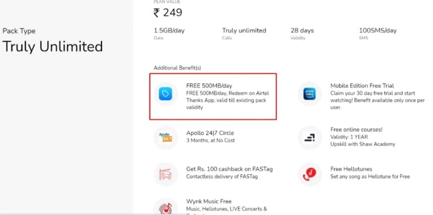 Airtel के 249 रुपये वाले प्लान में कई खासियत है.