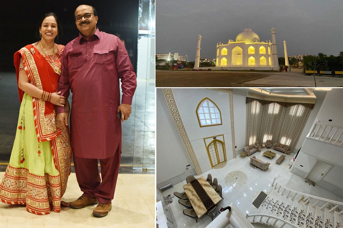 Omg anand prakash chouksey gift taj mahal like house to wife unique home  burhanpur mp viral photos cgpg - ताजमहल नहीं ये घर है, पति ने पत्नी को किया  गिफ्ट, 3 साल