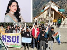 हिमाचल में कंगना रनौत के घर के बाहर कांग्रेसियों का हल्ला बोल, फूंका पुतला