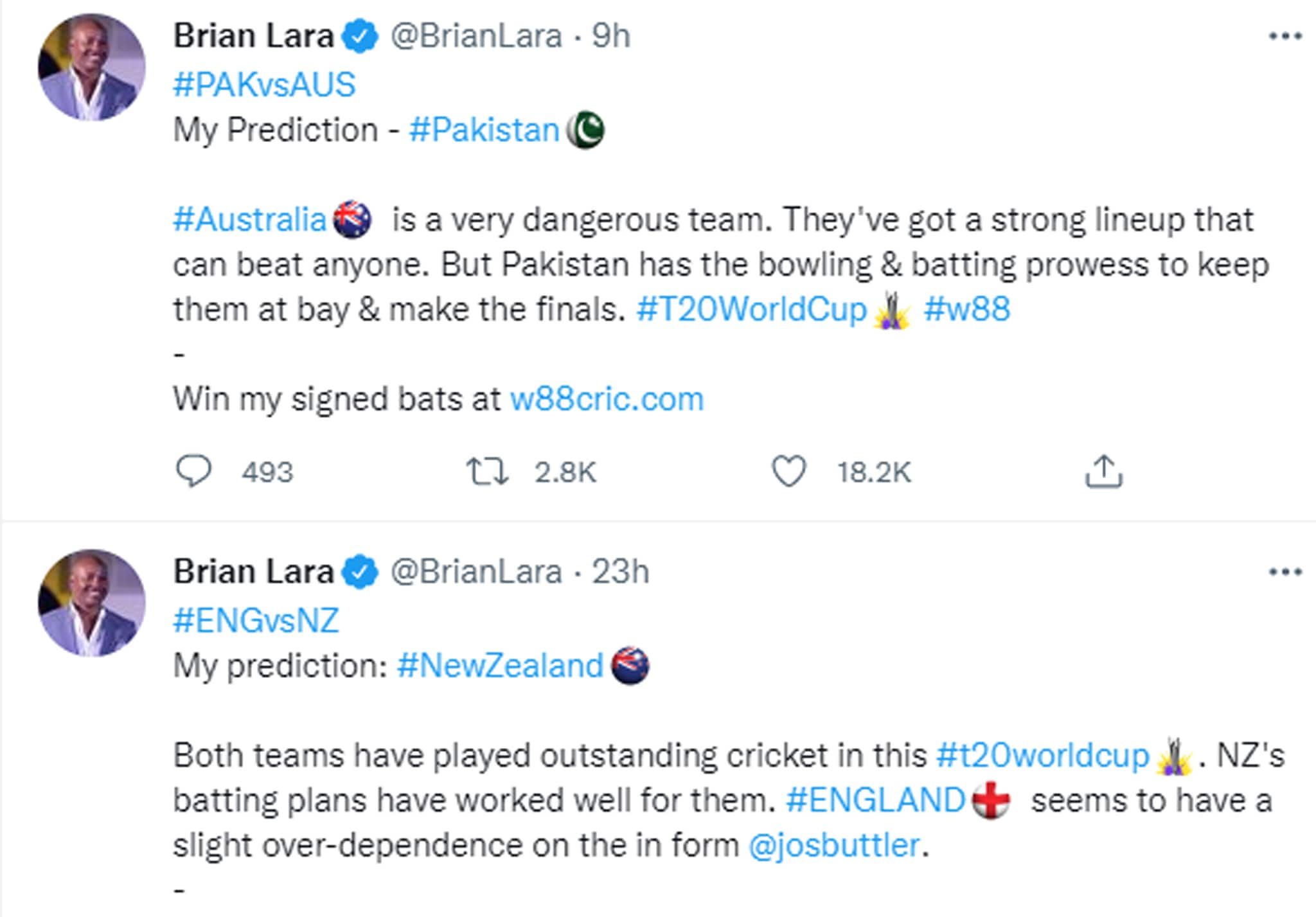 brian lara on t20 world cup 2021 semi final