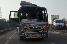 Accident on Highway: लखनऊ कानपुर हाईवे पर पलटी बस, बड़ा हादसा टला