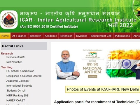ICAR- IARI Recruitment 2022: उम्मीदवार आवेदन करने से पहले इन सभी आवश्यक बातों को ध्यान से जरूर पढ़ें. साथ ही इस भर्ती (ICAR- IARI Recruitment 2022) प्रक्रिया के तहत उम्मीदवार ICAR- IARI में सरकारी नौकरी (Sarkari Naukri) पा सकते हैं.