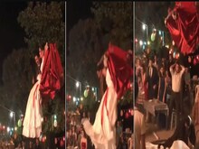 JCB से दूल्हा-दुल्हन ने मारी एंट्री, अचानक Out Of Control हो गई मशीन