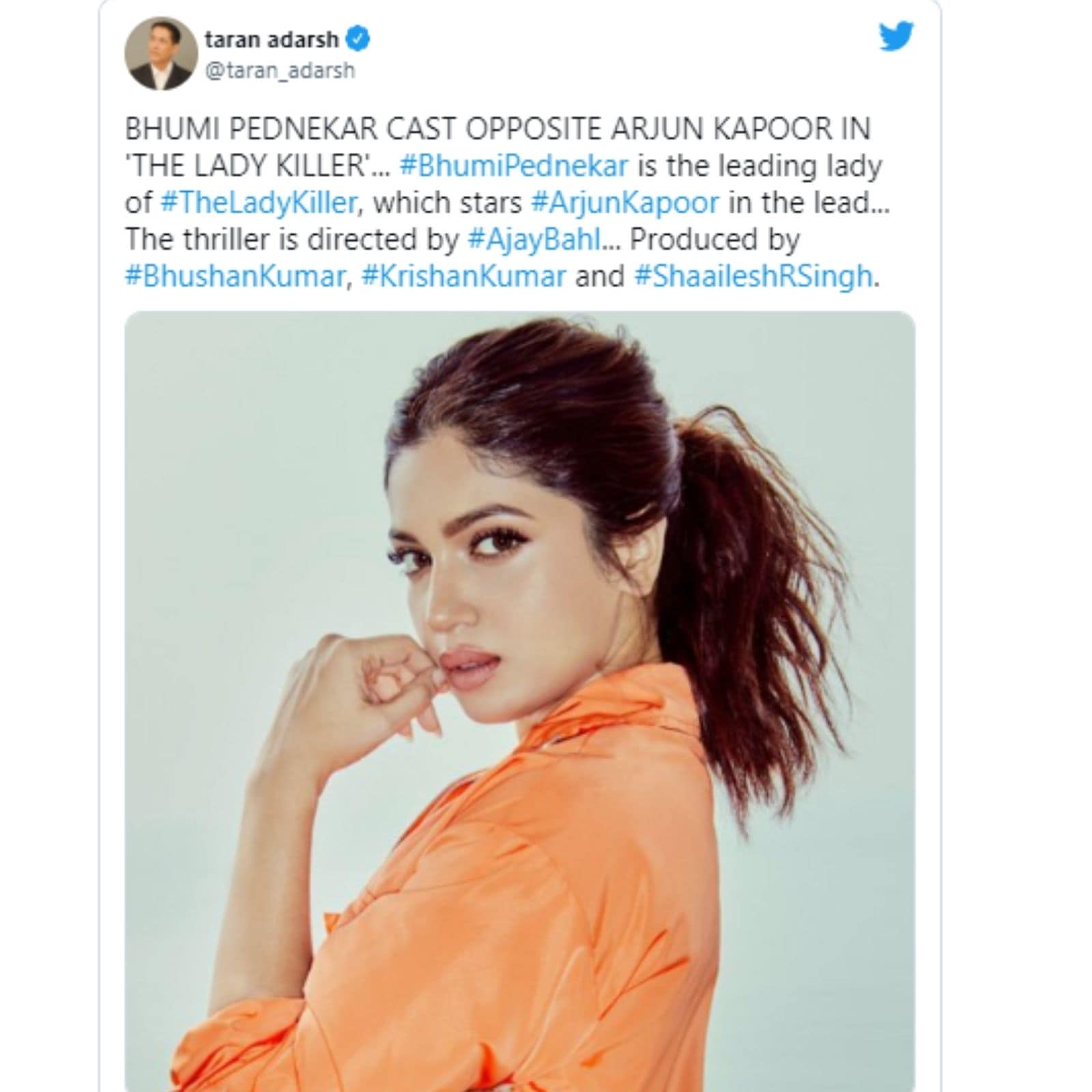 Bhumi Pednekar, The Lady Killer, Arjun Kapoor, Bhumi Pednekar will be lead actress of The Lady Killer