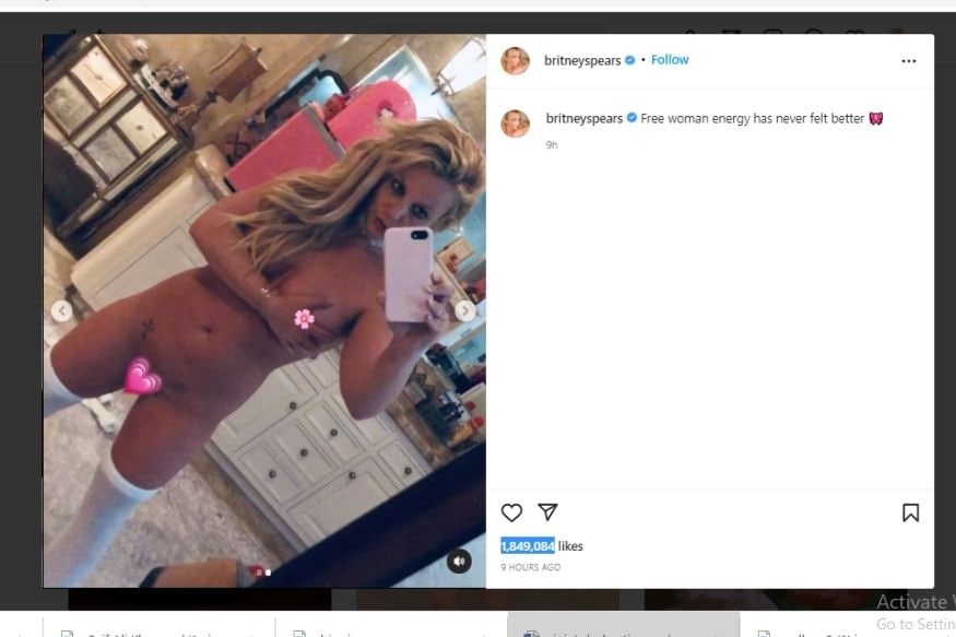 Britney Spears, Britney Spears news, Britney Spears New Photo, Britney Spears Nude Look, Britney Spears Hot look, Social Media, Britney Spears shows free energy, 