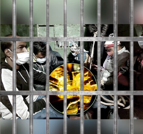 जमुई पुलिस ने पश्चिम बंगाल के बर्धमान से सिमुलतला नए साल पर मौज-मस्ती करने आए 7 लोगों को शराब पार्टी करते हुए गिरफ्तार किया है (न्यूज़ 18 ग्राफिक्स)