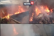 Massive fire broke out in cotton-stained Godown in Panipat, goods loaded in trolleys inside the warehouse also burnt down