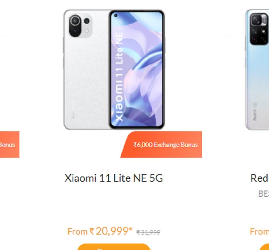 Xiaomi 11 Lite 5G पर एक्सचेंज बोनस छूट मिल रही है.