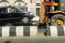 UP: लखनऊ नगर निगम का कारनामा! देखिए वीडियो जब क्रेन ने ड्राइवर समेत उठाई गाड़ी