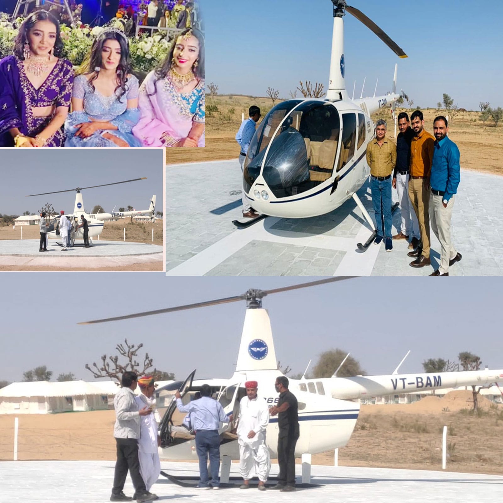 unique wedding, unique wedding in bikaner, unique wedding rajasthan, helicopter tour in daughters wedding, bikaner Kularia family, bikaner Kularia family 3 daughters unique wedding, desination wedding rajasthan, theme wedding in rajasthan, baratis helicopter tour in daughters marriage, Kularia family nokha silva village wedding, rajasthan news,bikaner news, तीन बेटियों की अनोखी शादी, बेटियों की शादी में हेलीकॉप्टर सैर का न्योता, बेटियों की शादी में पिता ने पूरे गांव को कराया हेलिकॉप्टर से सैर, राजस्थान अनोखी शादी
