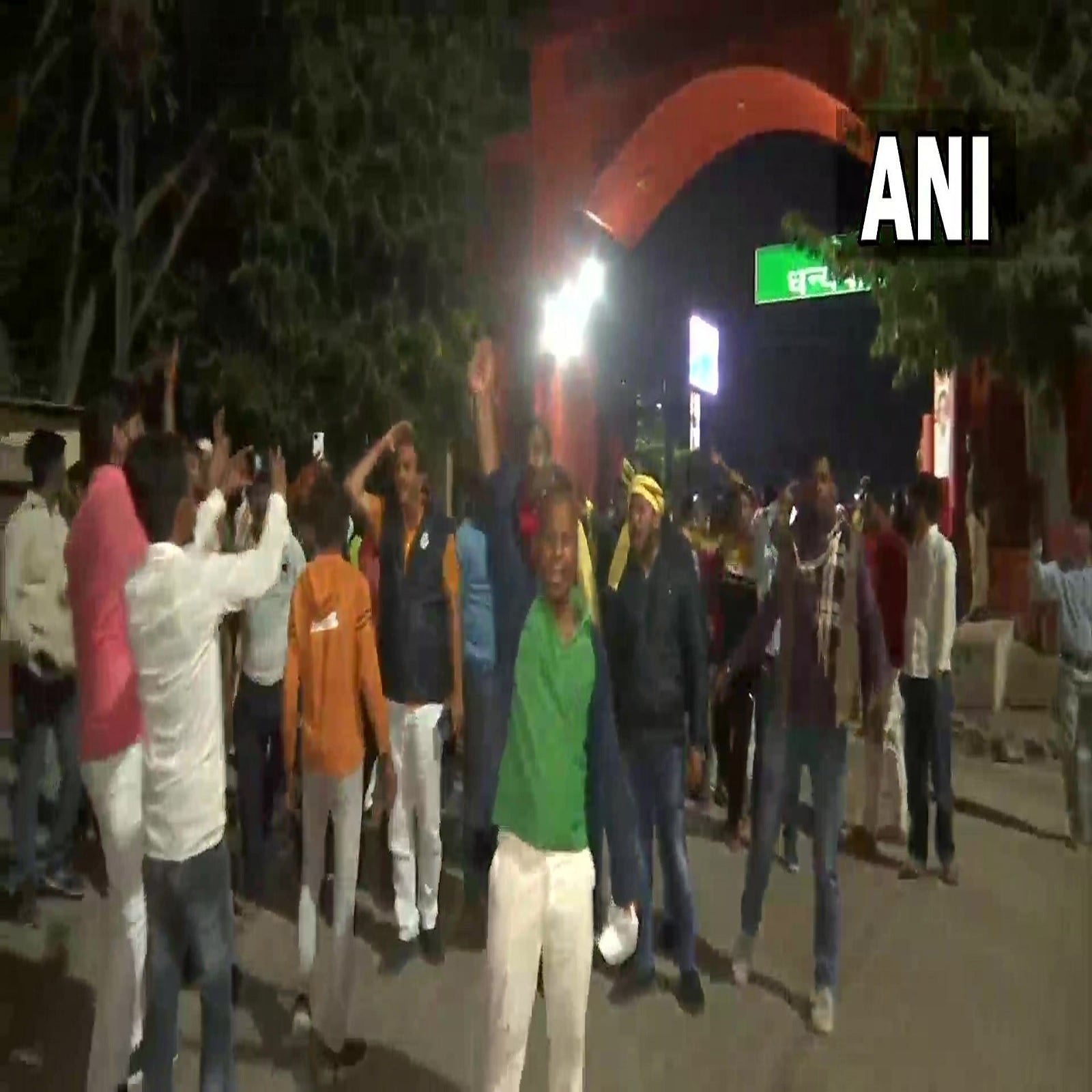 Samajwadi Party workers staged a protest outside an EVM strong room in Varanasi