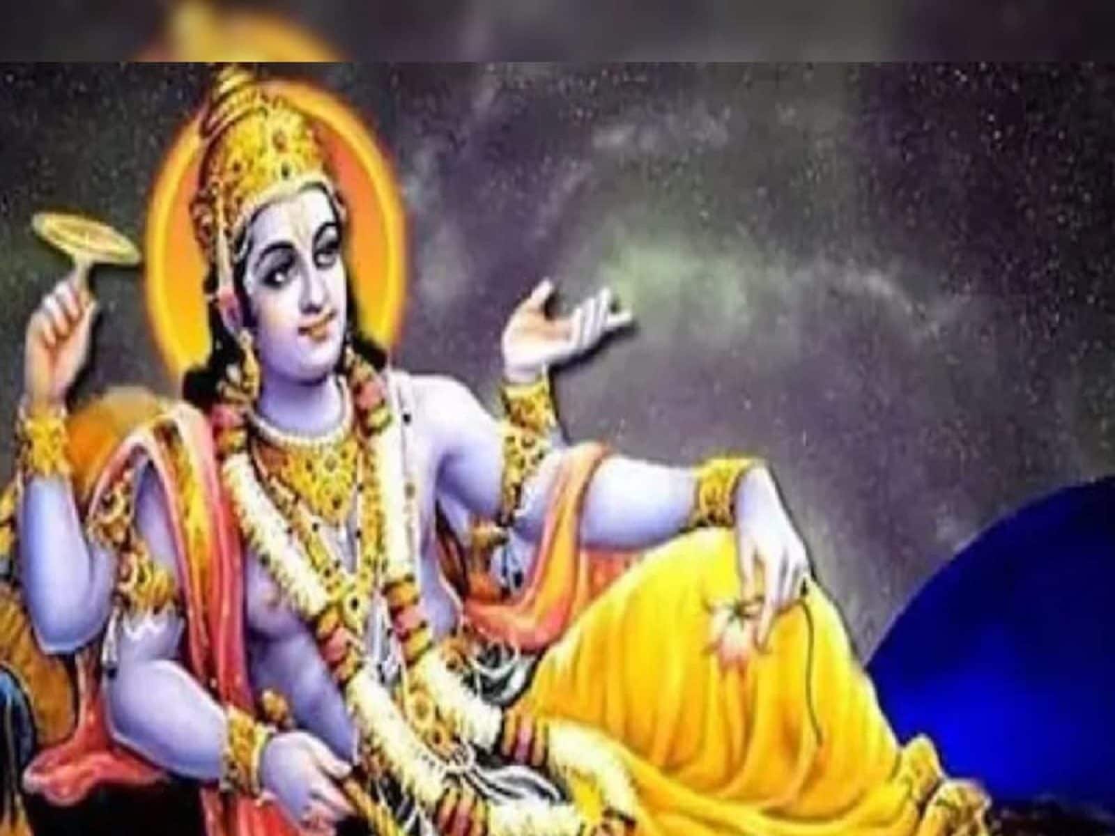 Lord Vishnu Standing on Lotus Giving Blessing Stock Vector - Illustration  of hinduism, bhagavan: 91087696
