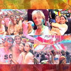  होली (Holi 2022) के अलग-अलग रंग देशभर में देखने को मिले. रंगों के इस त्योहार को देश को कुछ हिस्सों में 18 मार्च यानी शुक्रवार को मनाया गया वहीं, कई जगह आज रंगों के इस त्योहार को मनाया जा रहा है. बॉलीवुड सेलेब्स और उनके बच्चों ने भी होली पर जमकर मस्ती की. डायरेक्टर अनुराग कश्यप की बेटी आल‍िया कश्यप (Aaliyah Kashyap) ने होली पर जमकर मस्ती की. ये होली की सेलिब्रेशन उनके लिए बेहद खास था, क्योंकि उनके साथ रंगों में सराबोर होने के लिए उनके बॉयफ्रेंड शेन ग्रेगोइर (Shane Gregoire) और बीएफएफ खुशी कपूर (Khushi Kapoor) साथ में थी.