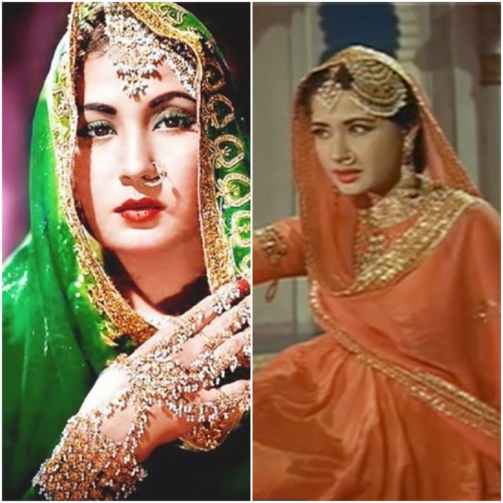  साहिबजान (फिल्म पाकिजा)बॉलीवुड की दिग्गज अभिनेत्री मीना कुमारी (Meena Kumari ) की फिल्म "पाकीज़ा" साल 1972 में रिलीज हुई थी. इस फिल्म में मीना कुमारी ने एक खूबसूरत दरबारी की भूमिका निभाई थी, जिसका नाम साहिबजान था. साहिबजान के रोल में मीना कुमारी को लोगों ने इतना पसंद किया है ये फिल्म आज क्लासिकल फिल्मों में गिनी जाती है. ( फोटो साभार: @vintage.bollywood.x/instagram)
