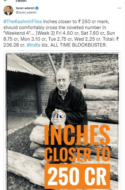 The Kashmir Files Box Office: विदेश में भी बज रहा फिल्म का डंका, जानें कितनी हुई वर्ल्डवाइड कमाई 1 The kashmir files world wide box office collection know detail