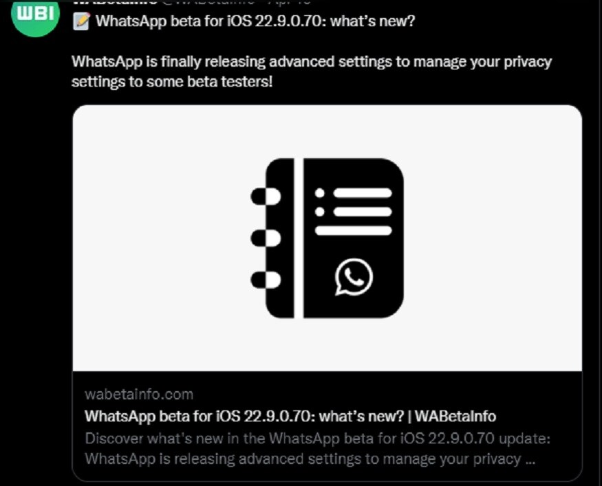 WABetaInfo ने ट्वीट कर नए फीचर की जानकारी दी है.