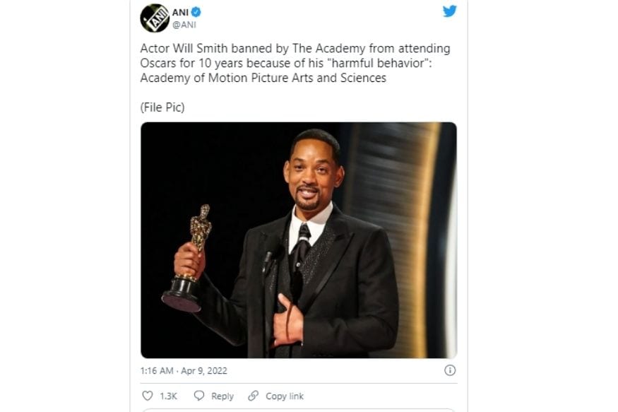 Will Smith, Will Smith gets 10 year Oscars ban, Will Smith News, 94 Academy Awards Ceremoney, Chris Rock, Will Smith Slapped Chris Rock, Oscars 2022, Will Smith resigns from Academy membership, Hollywood, Jada Pinkett Smith, विल स्मिथ, आस्कर, विल स्मिथ , क्रिस रॉक, विल स्मिथ पर आस्कर में जाने पर 10 साल तक का बैन