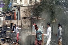 लखनऊ-कानपुर बाईपास की दुकानों में अचानक भड़की आग, बजे सायरन, दहशत में आए लोग, देखें वीडियो