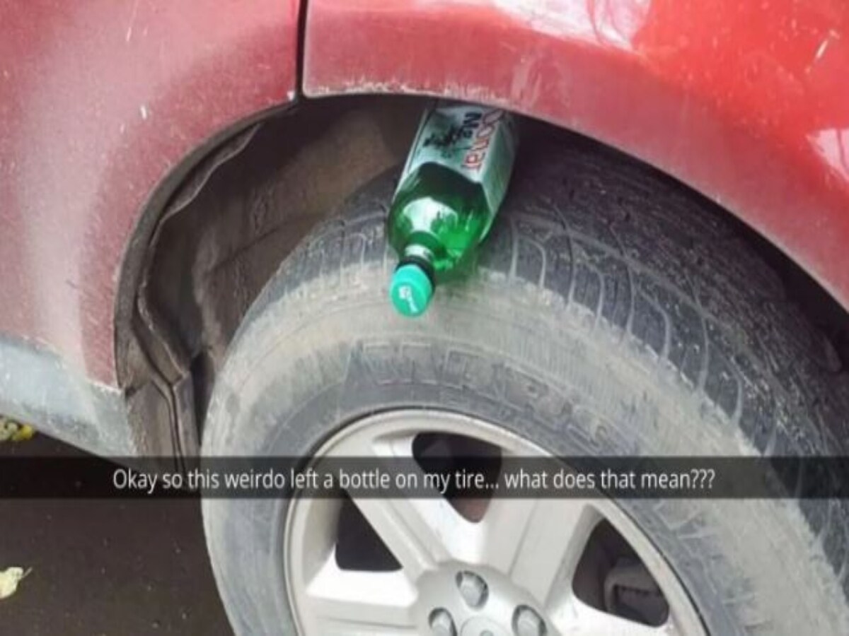 लोगों को दी जा रही कार के टायर में बोतल फंसाने की सलाह, आखिर क्या है