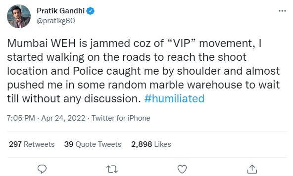 Pratik Gandhi shares experience of humilation by mumbai police