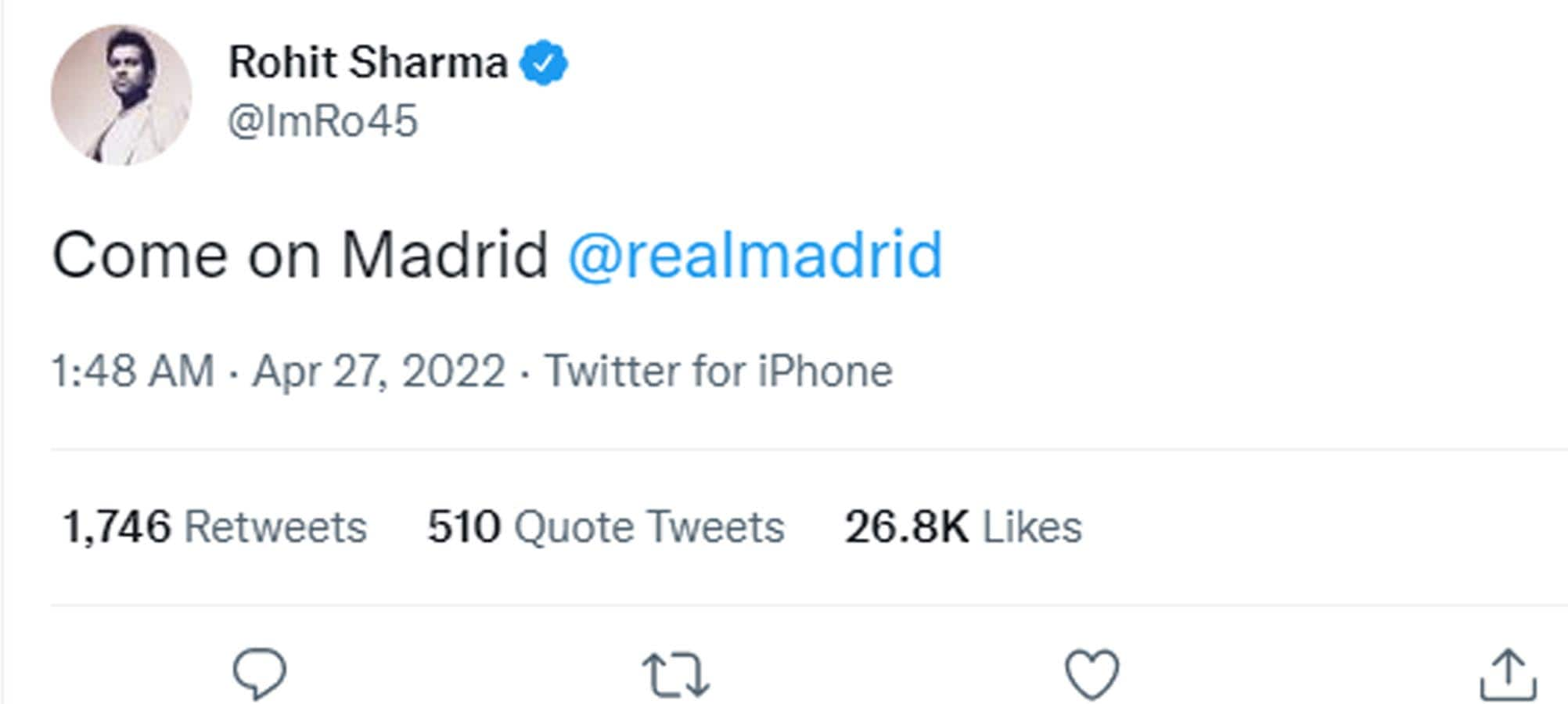 rohit sharma real madrid