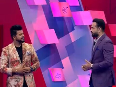 इरफान पठान ने लाइव टीवी शो में चर्चा के दौरान सुरेश रैना के साथ बड़ा मजाक कर दिया. (Video Grab/Twitter)