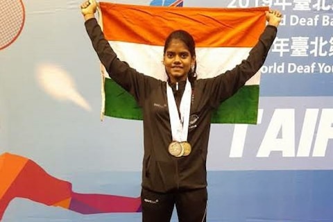 18 साल की जरलिन अनिका ने 24वें बधिर ओलंपिक में 3 गोल्‍ड मेडल जीते (PC: JkarunanithiMLA Twitter)