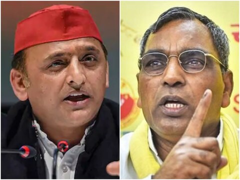 समाजवादी पार्टी से जल्त तलाक होगा, ओपी राजभर ने कर दिया इशारा (अखिलेश यादव और राजभर की फाइल फोटो)