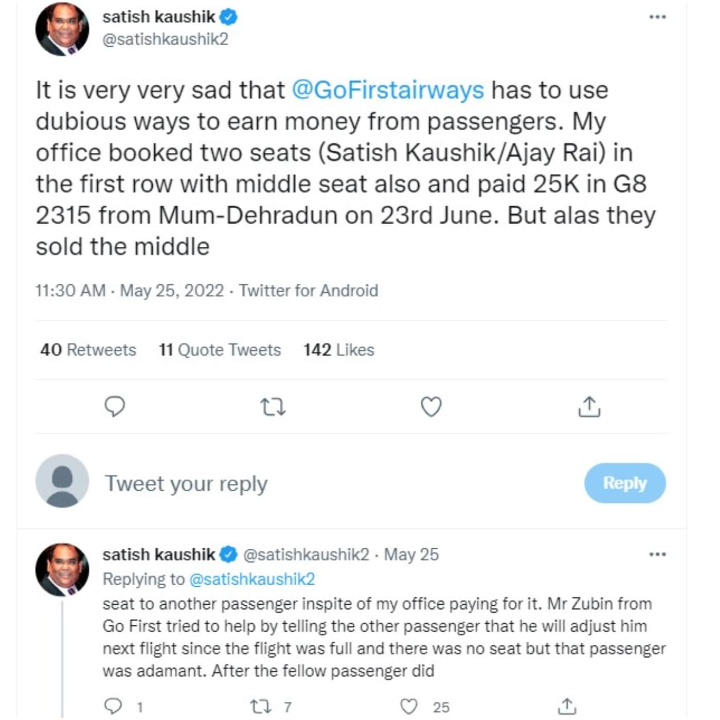 Satish Kaushik Accuses Airline (1)