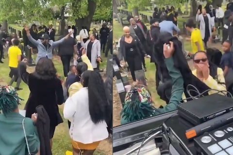 Video : कब्रिस्तान में होने लगी रेव पार्टी, मैयत पर आए लोग रोने के बजाय DJ  पर जमकर नाचे ! - funeral turned into rave party mourners dance on dj  setting up