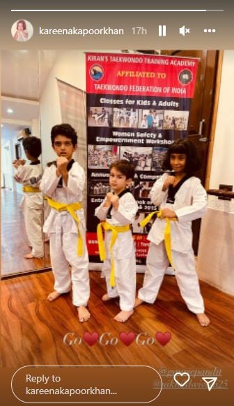 Saif Ali khan and kareena kapoor seen in taimur taekwondo class as he promoted to yellow belt