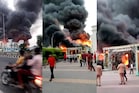 करनाल के राजघराना बैंक्वेट हाल में लगी आग, तस्वीरों में देखें आग का रौद्र रूप