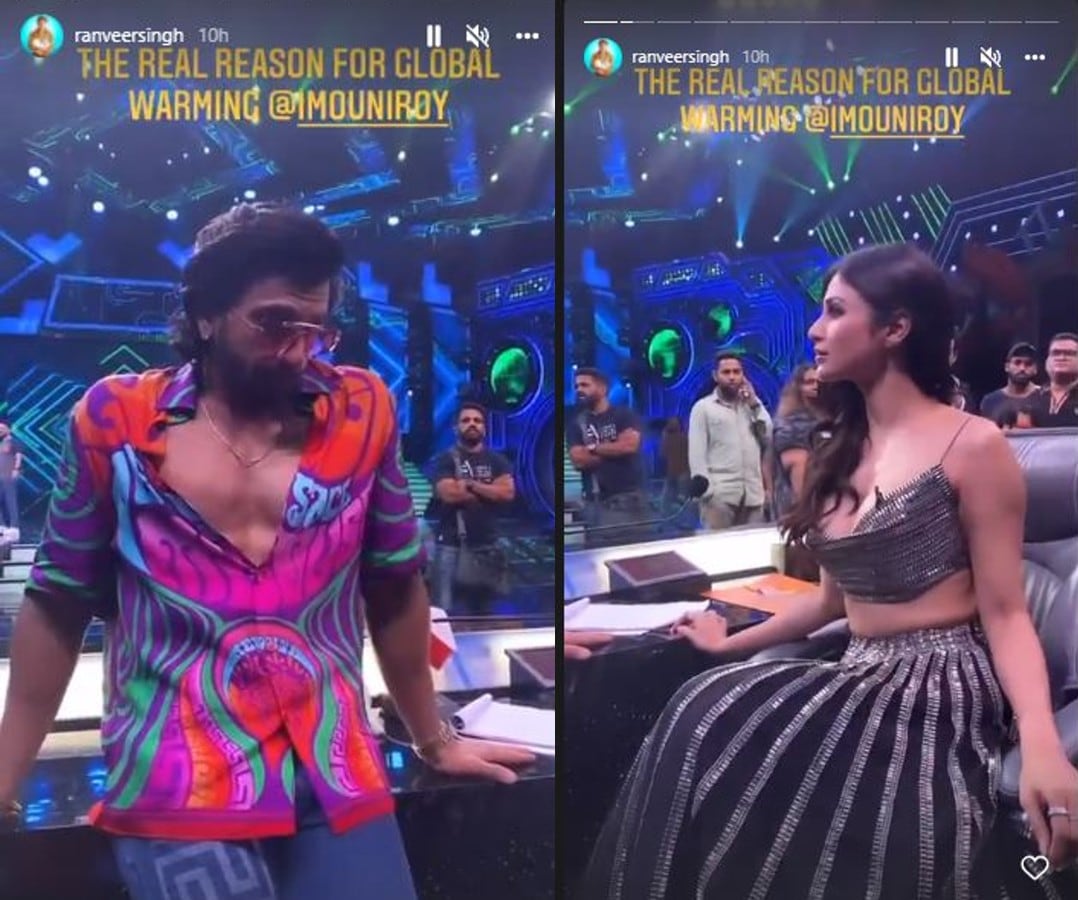 Ranveer Singh teases mouni roy and says you are responsible for global warming