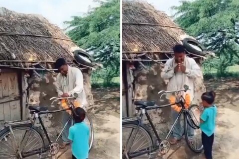 आईएएस अधिकारी अवनीश शरण (IAS officer Awanish Sharan) ने हाल ही में ट्विटर पर एक वीडियो शेयर किया है जो आपकी आंखों में आंसू ला देगा. इस वीडियो में एक पिता पुत्र (father son reaction after buying second hand cycle) की खुशी नजर आ रही है जन्होंने हाल ही में सेकेंड हैंड साइकिल खरीदी है.