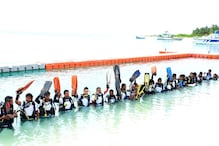 लक्षद्वीप में स्कूबा डायविंग की टीम ने अंडरवाटर किया योग, देखें फोटोज