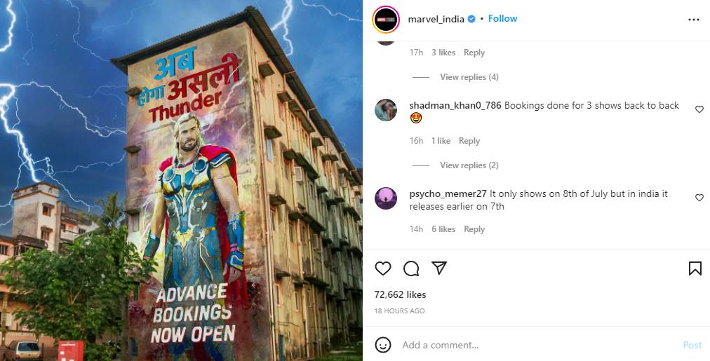 Thor Love And Thuder Advance Booking Reaction