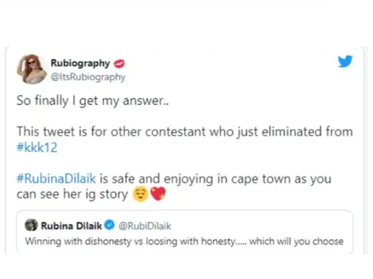 rubina dilaik, rubina dilaik's tweet
