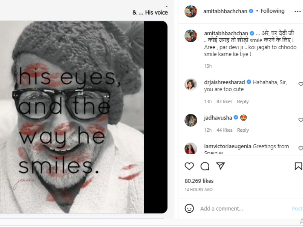 Amitabh Bachchan, Amitabh Bachchan Post, Social Media, Amitabh Bachchan witty reaction to female fan, Amitabh Bachchan fan kiss his photo, Viral Photo, अमिताभ बच्चन, अमिताभ बच्चन का पोस्ट