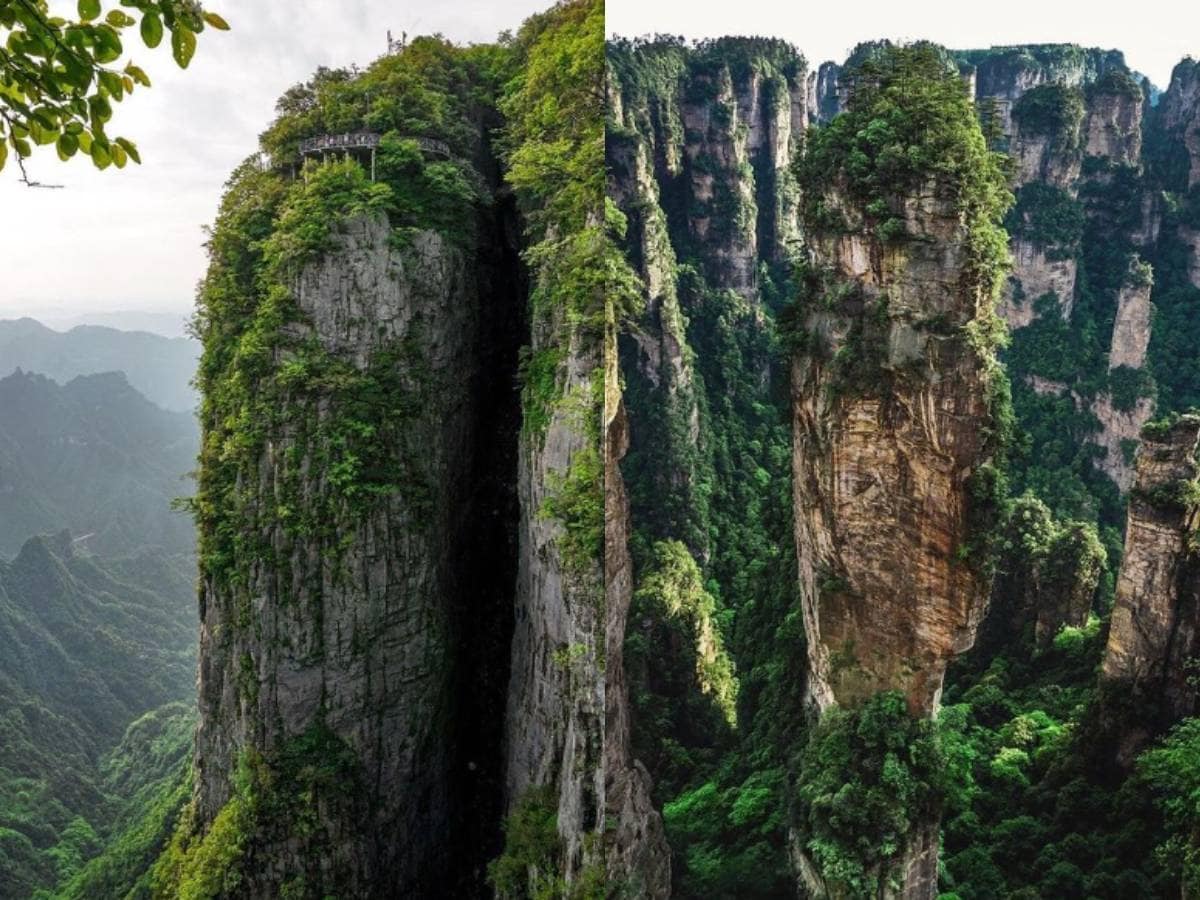 Fake Vs Real, Natural Wonders Around the World, UNESCO, Pictures that Look Fake, Real Pictures Look Fake, interesting pictures of Avatar Mountains, Zhangjiajie National Forest Park, Natural Wonders on Earth