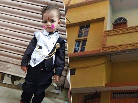 बिहार के गोपालगंज में बिल्डिंग से गिरकर दो साल के बच्चे की मौत हो गई (फाइल फोटो बच्चे की साथ में बिल्डिंग की सांकेतिक चित्र)