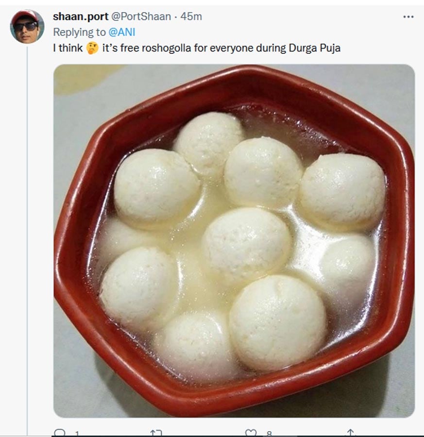 rasgulla tweet for ganguly