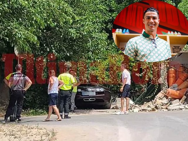 Ronaldo's 13 million supercar collides with wall, narrowly escaped driver Ronaldo's 13 million supercar collides with wall, narrowly escaped driver